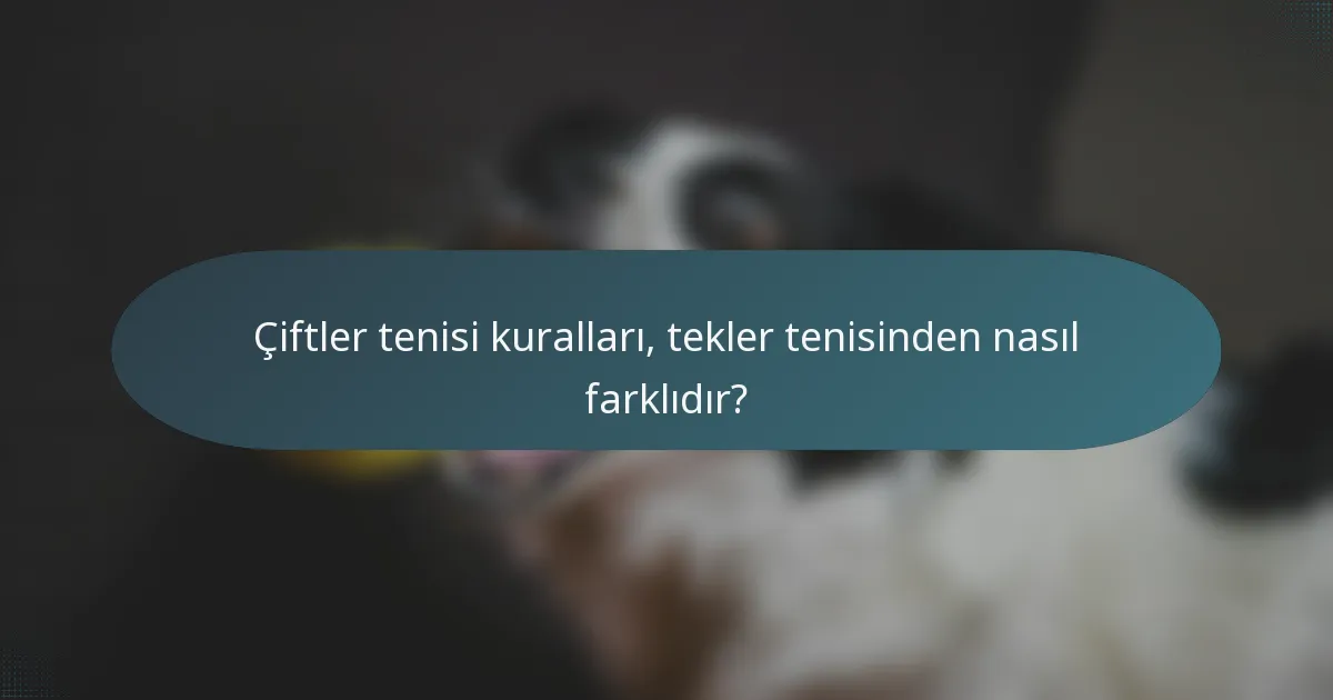 Çiftler tenisi kuralları, tekler tenisinden nasıl farklıdır?