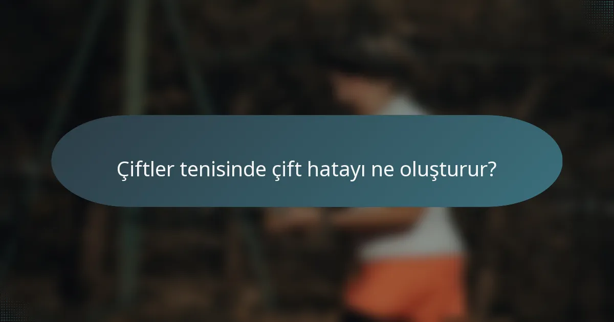Çiftler tenisinde çift hatayı ne oluşturur?