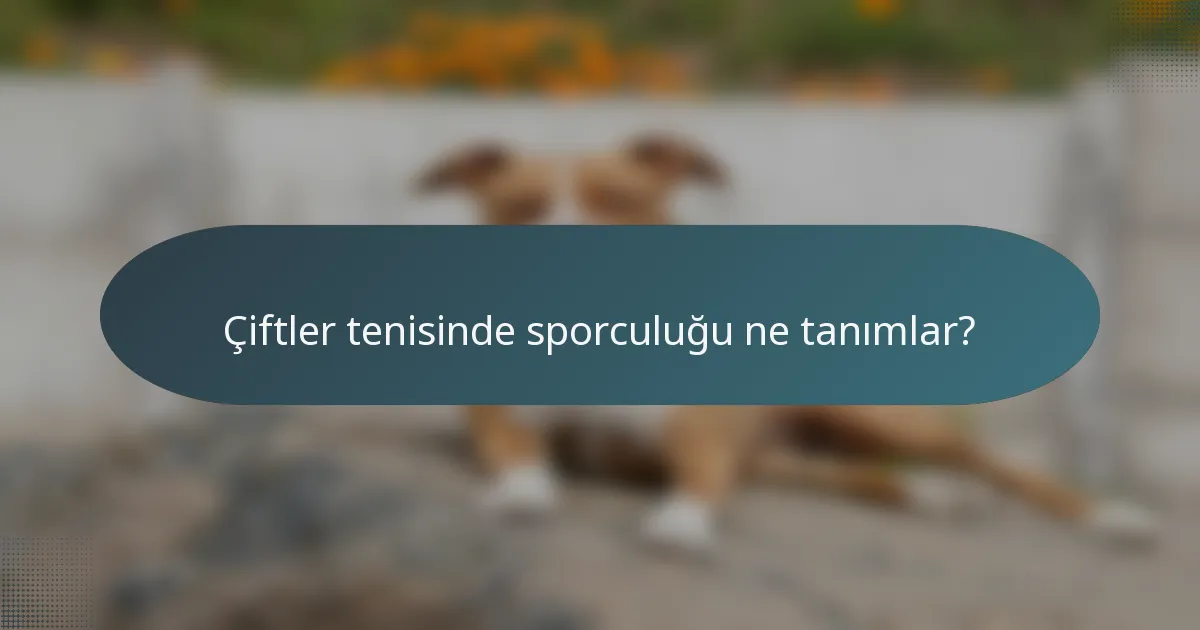 Çiftler tenisinde sporculuğu ne tanımlar?