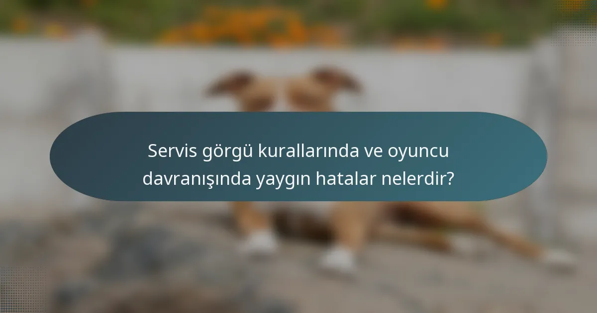 Servis görgü kurallarında ve oyuncu davranışında yaygın hatalar nelerdir?