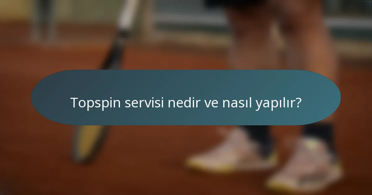 Topspin servisi nedir ve nasıl yapılır?